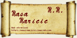 Maša Maričić vizit kartica